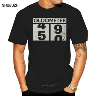 เสื้อยืด ลาย Oldometer 49 50 50Th สีดํา สไตล์วินเทจ ของขวัญวันเกิด สําหรับผู้ชายS-5XL