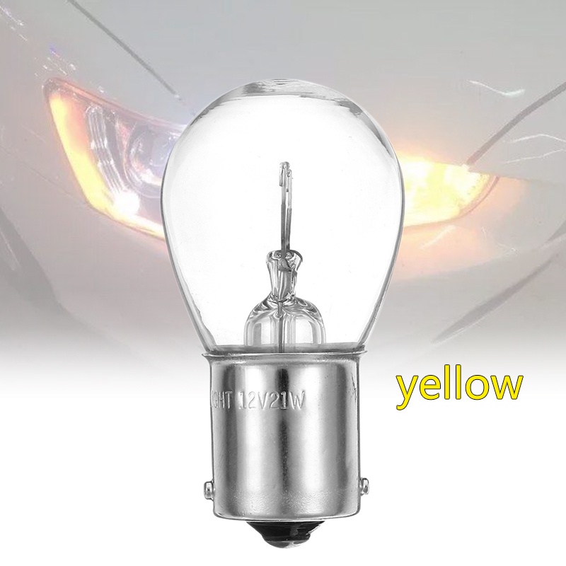 หลอดไฟเลี้ยวฮาโลเจน-s25-1156-1141-ba15s-dc12v-สีเหลือง-สําหรับรถยนต์-5-10-ชิ้น
