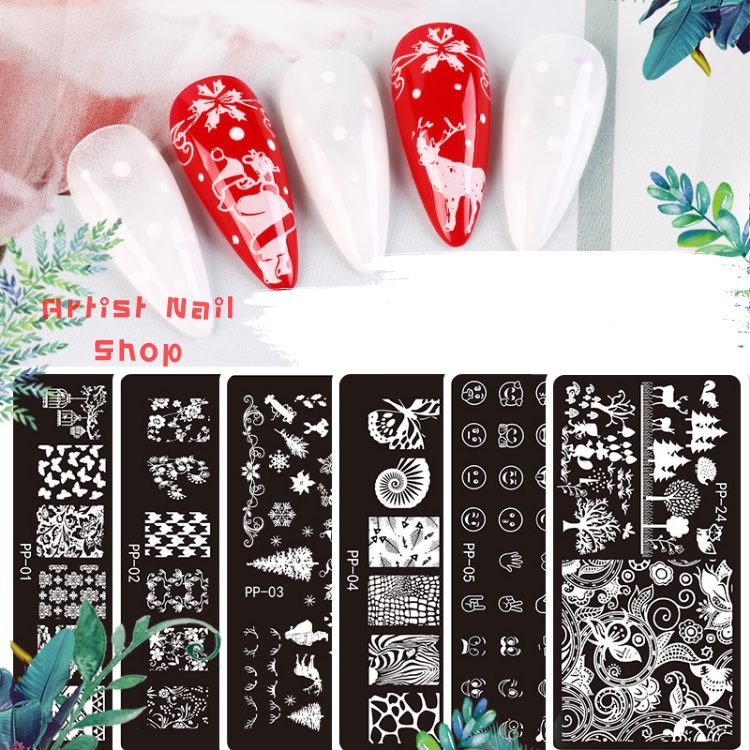 เพลทปั้มลายเล็บ-เซ็ตpp-24แบบ-สวยงาม-อุปกรณ์ตกแต่งเล็บ