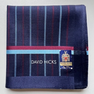ผ้าเช็ดหน้าวินเทจผู้ชาย DAVID HICKS แบรนด์เนมแท้ 💯%