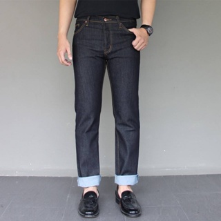 ภาพขนาดย่อของสินค้าGolden Zebra Jeans กางเกงยีนส์ชายผ้ายืดสีน้ำเงินเข้มขากระบอกเล็ก(sizeเอว 28-40)