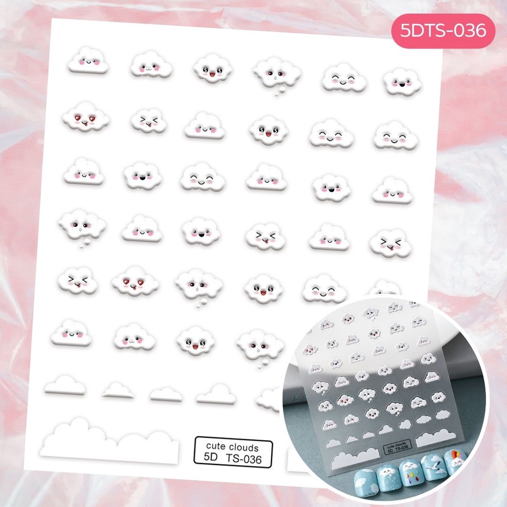 Sticker 5D สติ๊กเกอร์ติดเล็บลายนูน | Shopee Thailand