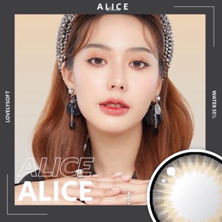 คอนแทคเลนส์🌈Alice🌈 Brown/Gray (Lovelysoft) ขนาดบิ๊กอาย💖