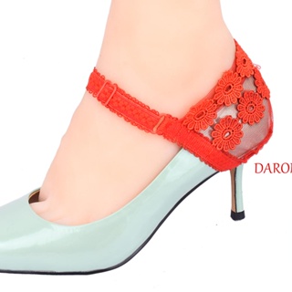 Daron เชือกผูกรองเท้าหรูหรากันลื่นผู้หญิงสายรัดยืดหยุ่นปรับส้นรองเท้าอุปกรณ์เสริมตกแต่งรองเท้า