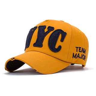 หมวกเบสบอล ปักลายตัวอักษร NYC สไตล์ฮิปฮอป แฟชั่นฤดูใบไม้ผลิ และฤดูร้อน สําหรับผู้ชาย และผู้หญิง