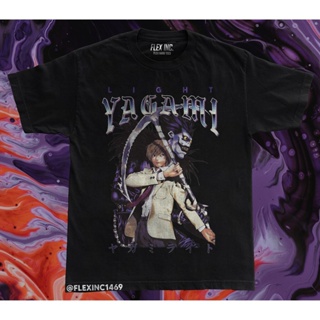 เสื้อยืดสวยๆ Kaos เดธโน้ต Deathnote Yagami ไลท์ริวกอะนิเมะวินเทจ Bootleg เสื้อยืดผู้หญิง