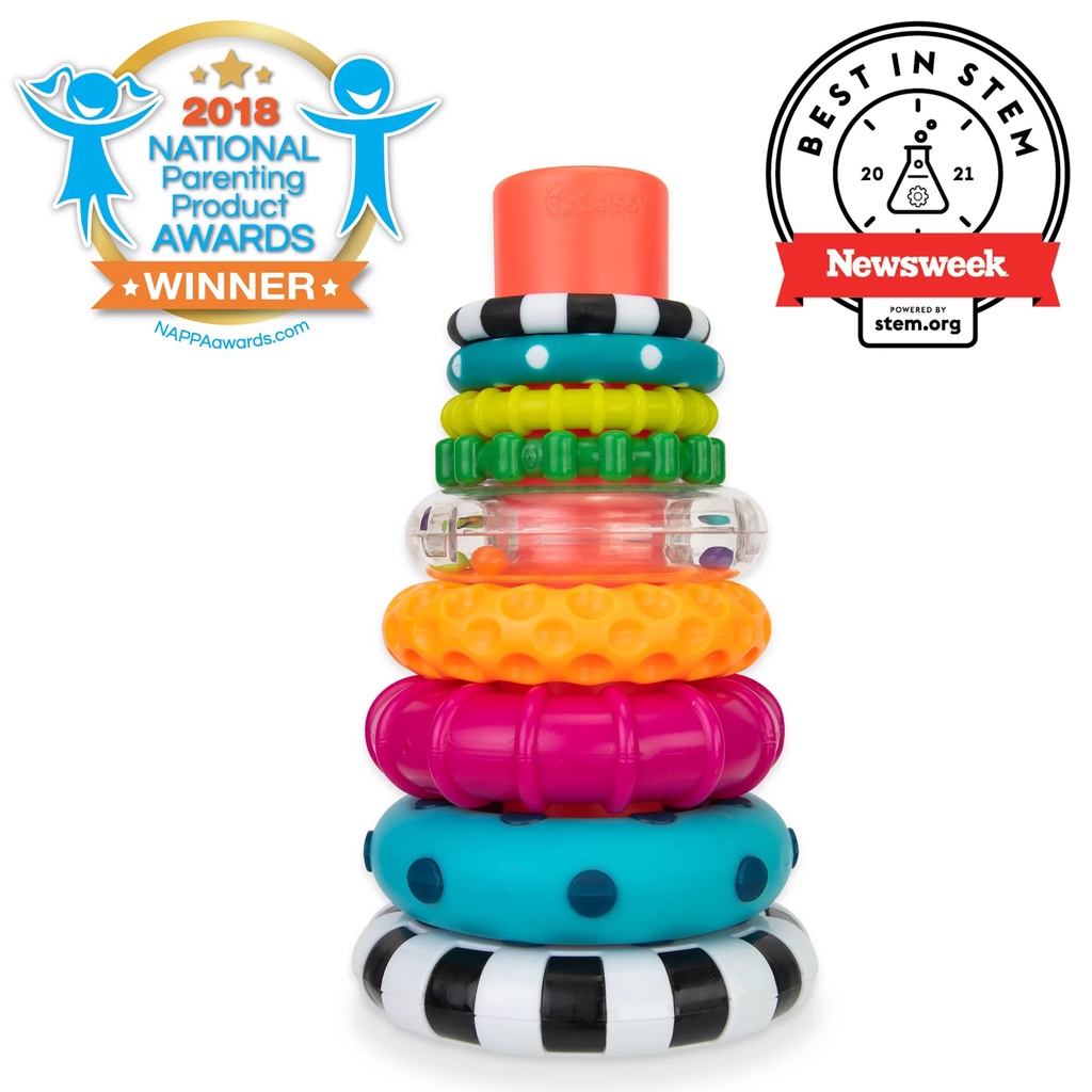 usa-แท้100-sassy-stacks-of-circles-stacking-ring-stem-learning-toy-ของเล่นเสริมพัฒนาการ-ห่วงเรียงซ้อน-ทารก-เด็ก