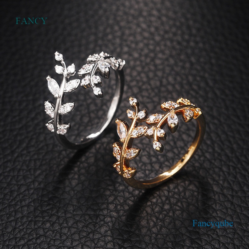 fancy-แหวนนิ้วมือ-รูปใบมะกอก-สีเงิน-สีทอง-ปรับได้-เครื่องประดับแฟชั่น-สําหรับผู้หญิง