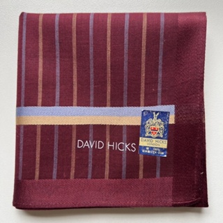 ผ้าเช็ดหน้าวินเทจผู้ชาย DAVID HICKS แบรนด์เนมแท้ 💯%