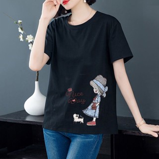 ขายดีเสื้อแฟชั่นผู้หญิง แขนสั้น สไตล์เกาหลี สวมใส่สบาย ลายสกรีนน่ารักสดใส [พร้อมส่ง][เก็บเงินปลายทาง] 4.6 455 Ratings 1.