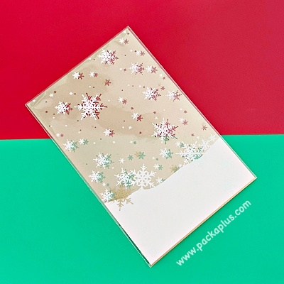 ถุงขนม-วัสดุพลาสติก-xmas-snowflake-stars-cookie-bag-gift-bag-สีทอง-สวยงาม-ใส่คุกกี้-บราวนี่-snack-แพค-25-ใบ