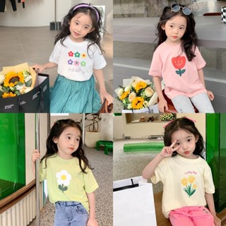 PRETTY BABY🧸พร้อมส่ง🧸เสื้อยืดเด็กผู้หญิง เสื้อเด็ก ลายดอกไม้น่ารัก(542)