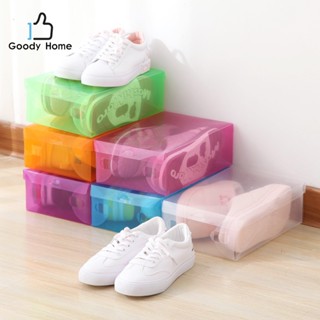 รูปภาพขนาดย่อของGoody Home กล่องพลาสติกใส่รองเท้าแบบบาง หนา 0.31 mm. น้ำหนัก 50g. ขนาดของกล่อง 28 * 18 * 9.5 Cm. มี 7 สีให้เลือกลองเช็คราคา