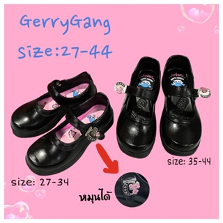 รองเท้านักเรียนหญิงสีดำเกริลลี่แก็งค์Gerry Gang size:27-44