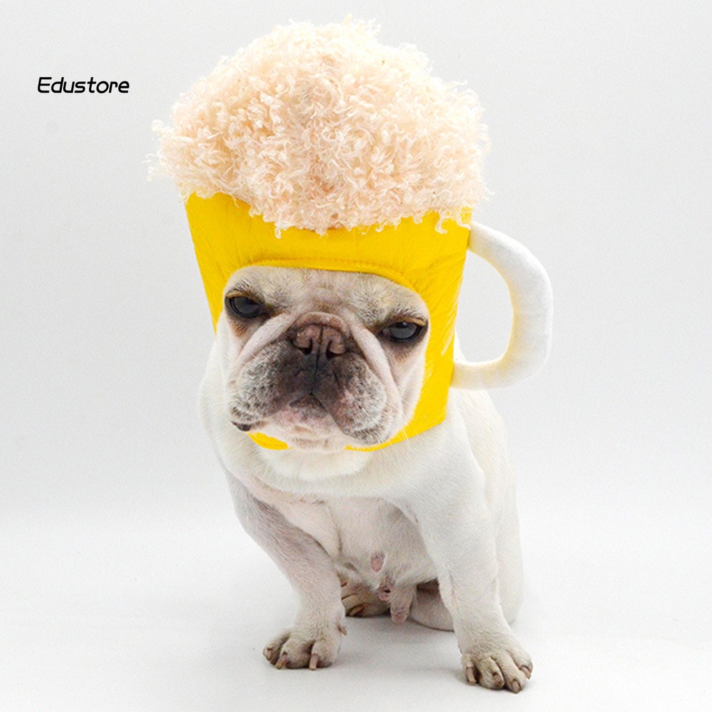 edustore-หมวกเบียร์-คอสเพลย์-รูปแก้วน้ํา-แบบนิ่ม-สําหรับสัตว์เลี้ยง-สุนัข-แมว-ฮาโลวีน