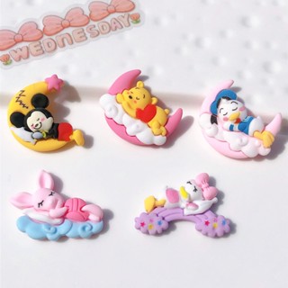 การ์ตูนมิกกี้เมาส์ Jibitz Donald Duck Shoe Charms Winnie The Pooh Croc Jibbits Charm Pin Minnie Pig Jibits Crocks สําหรับผู้หญิง อุปกรณ์เสริมตกแต่งรองเท้า