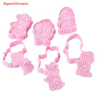[Ageofdream] ใหม่ แม่พิมพ์พลาสติก รูปสุนัข 3D สําหรับทําคุ้กกี้ ของเล่นเด็ก 6 ชิ้น