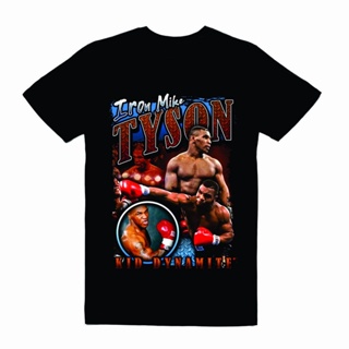 เสื้อยืดผู้ชาย ใหม่ เสื้อยืด พิมพ์ลาย Legend Iron Mike Tyson สําหรับแฟนมวย เสื้อยืดแขนสั้นลําลอง ผ้าฝ้าย 100% ทรงหลวม ไซ