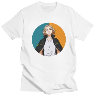 เสื้อสาวอวบ Tokyo Revengers Tshirt สําหรับผู้ชายแขนสั้นเสื้อเชิ้ตพิมพ์ลายแฟชั่นซาโนะมันจิโร่ไมค์กี้มังงะอะนิเมะเสื้อยืดผ