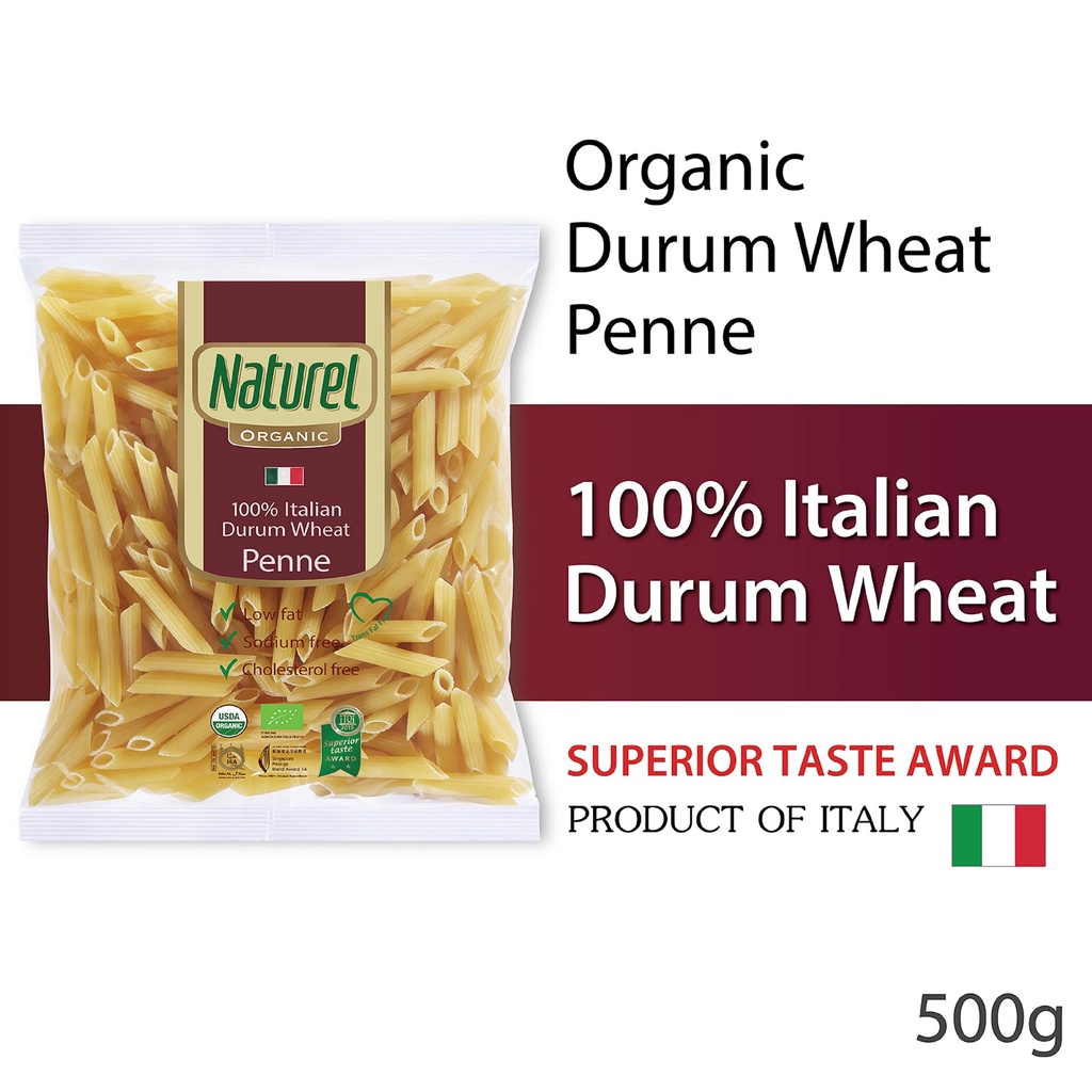 naturel-oraganic-penne-เนเชอเรล-ออร์แกนิค-เพนเน-พาสต้าเส้นกลวงปลายเฉียง-500-กรัม