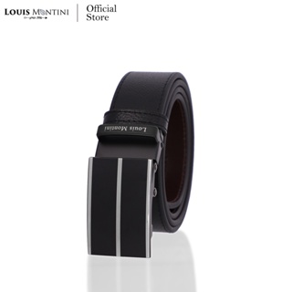 ภาพขนาดย่อของสินค้าLouis Montini Automatic Belt เข็มขัดหนังวัวแท้ หัวออโต้เมติค เข็มขัดหนังแท้ ลุคนักธุรกิจ หนังอัดลายจระเข้ Bussiness belt รุ่น MGN349