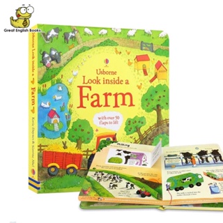 (ได้coinคืน10%)  พร้อมส่ง หนังสือ Usborne ภาษาอังกฤษ Look Inside a Farm