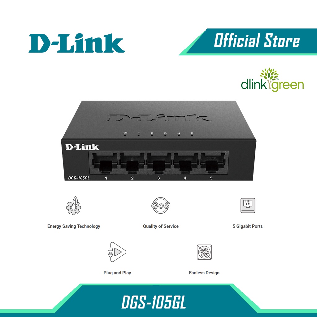 สวิตซ์-gigabit-switching-hub-5-port-d-link-dgs-105gl-5