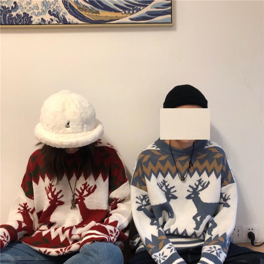 เสื้อหนาวไหมพรมสไตล์เกาหลี-คริสมาสต์เสื้อกันหนาว-unisex