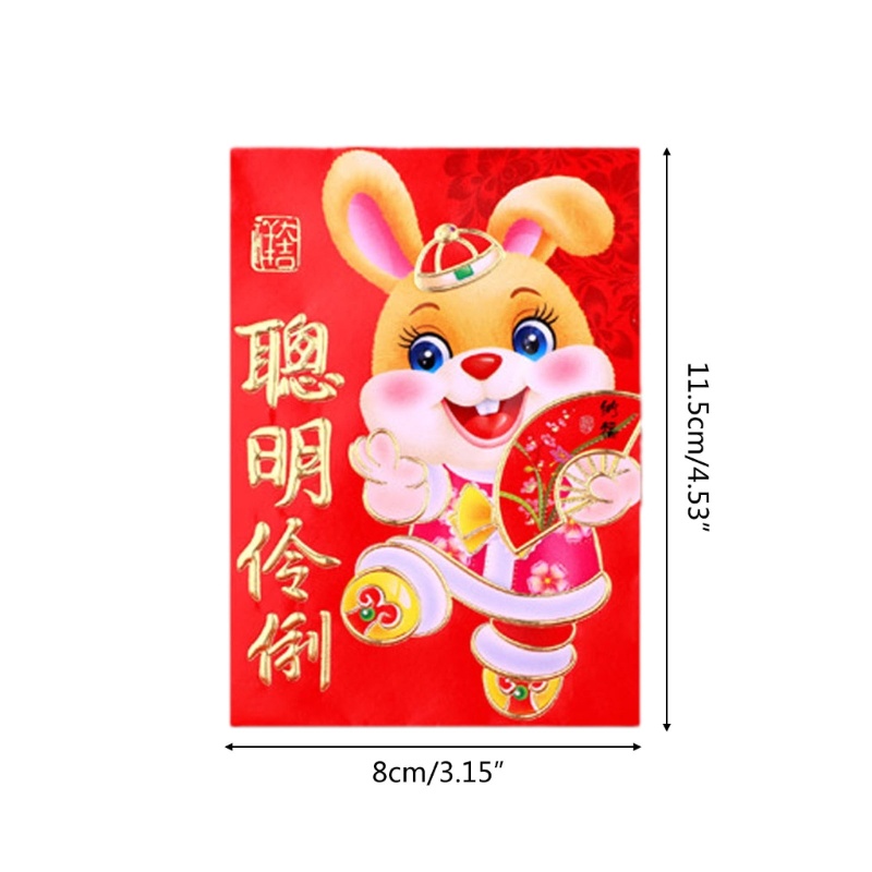 be-gt-กระเป๋าซองจดหมาย-ลายกระต่าย-สีแดง-ปีใหม่-2023-6-ชิ้น