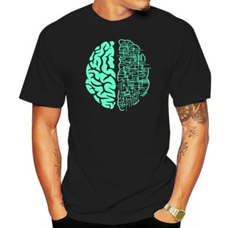 Electric Brain T-Shirt Mens Computer Nerd Science Circuit Board Custom Print Tee Shirt