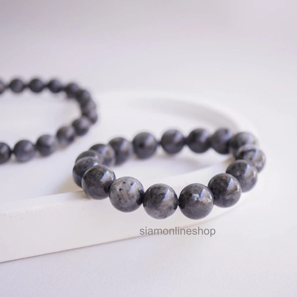 Labradorite หินสีลาบราโดไรท์ เลือกขนาดเม็ดหินได้ (4-10 มม.) สร้อยข้อมือหินแท้ https://wayoza.com