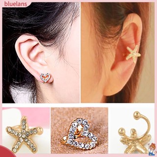 ต่างหูกระดุม Rhinestone แบบคลิปสําหรับสตรีต่างหู