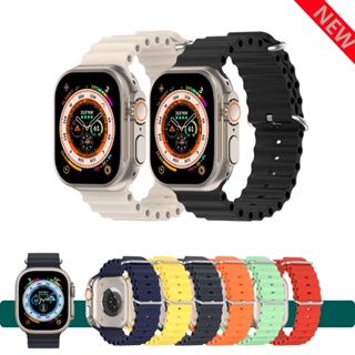 สายนาฬิกาข้อมือซิลิโคน สําหรับ Apple Watch Band Series 8 ultra 49 มม. 45 มม. 41 มม. 44 มม. 40 มม. 42 มม. 38 มม. 7 6 se 5