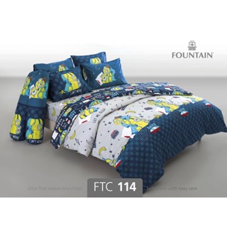 FOUNTAIN 💎FTC114💎 ชุดเครื่องนอน  ผ้าปูที่นอน ผ้าห่มนวม ยี่ห้อฟาวเทนFOUNTAIN ลายมินเนี่ยน