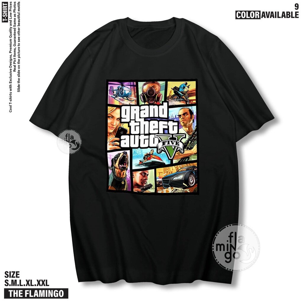 เสื้อแฟนเมด-gta-5-grand-theft-auto-gta-v-tshirt-gta5-เสื้อเกมมิ่ง-tfa145-s-3xl