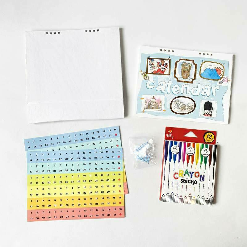 ชุดทำปฏิทิน-ภาพระบายสีประเทศ-สีเทียนcalendar-diy-kit