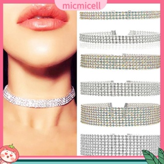 ภาพขนาดย่อของภาพหน้าปกสินค้า(micmicell) Women's Fashion Full Rhinestones Sparkling Choker Short Collar Necklace Jewelry จากร้าน micmicell.th บน Shopee