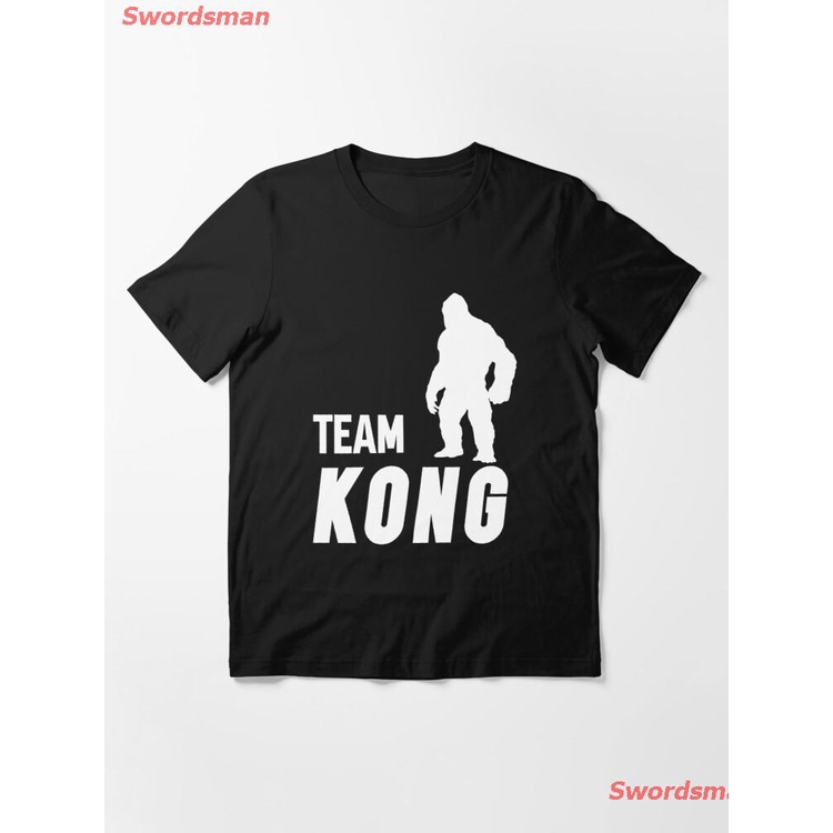 swordsman-เสื้อยืดยอดนิยม-team-kong-t-shirt-godzilla-vs-kong-king-kong-shirt-kong-shirt-kong-vs-godzilla-essential-t