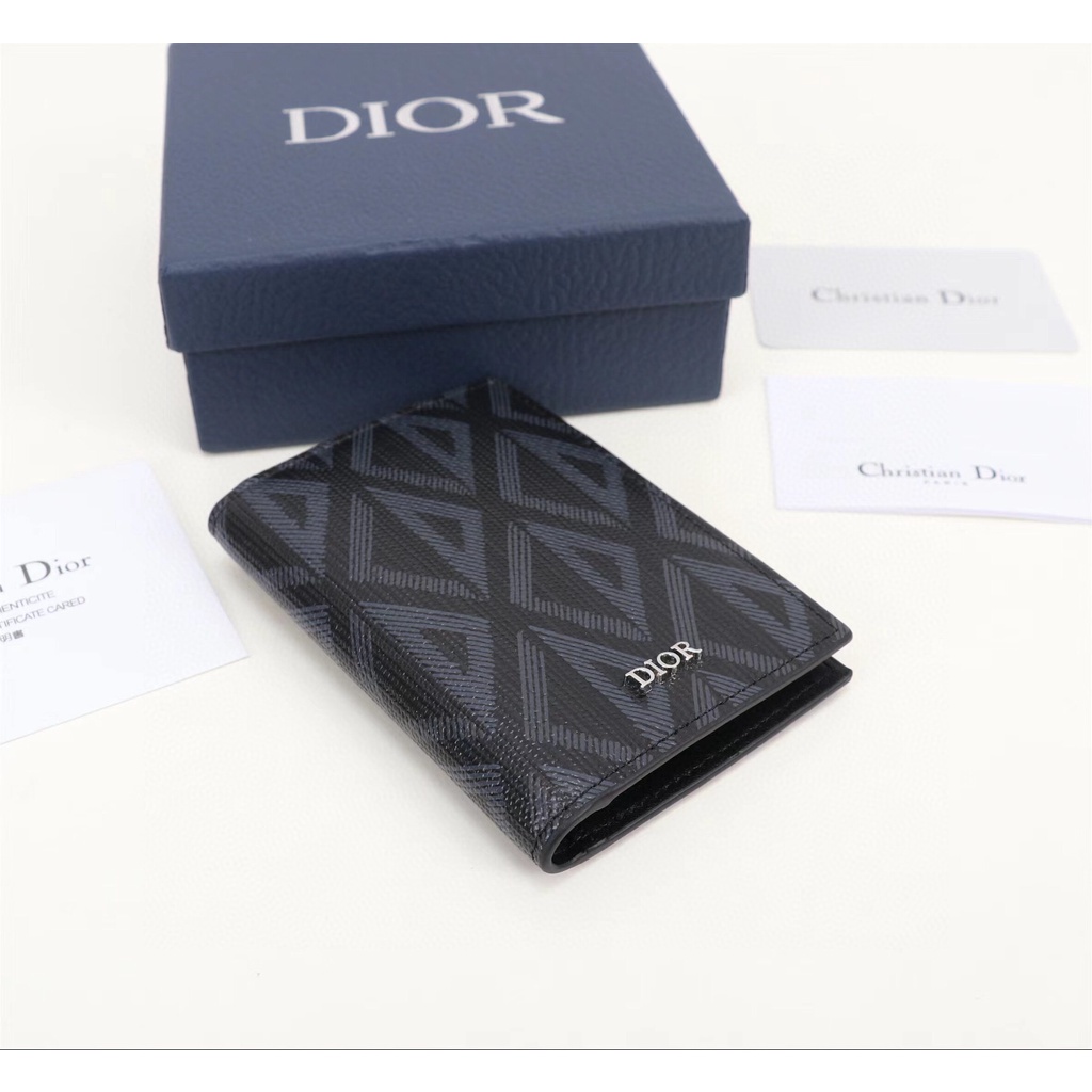 พรี-ราคา3200-dior-cd-diamond-กระเป๋า-บัตร-กระเป๋าเงิน-เหรียญหนังวัว