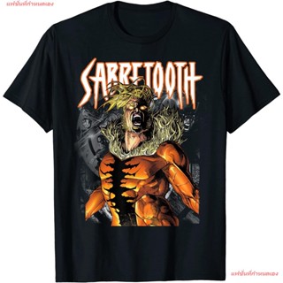 Marvel X-Men Sabretooth Release Inner Beast Graphic T-Shirt เสื้อยืดแขนสั้น overside เสื้อยืดผู้หญิง เสื้อยืดผู้ชาย เสื้