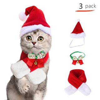 New pet bib and hat sets for Christmas make fun of cute cats and dogs