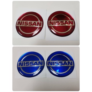 สินค้า สติ๊กเกอร์ โลโก้ NISSAN ฟอยด์ปั๊มนูน วงกลม เทเรซิ่นนูน อย่างดี ติดรถ แต่งรถ นิสสัน sticker logo ติดดุมล้อ ติดล้อ 5 ซม.
