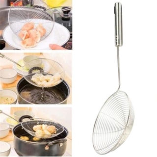 【AG】Kitchen Stainless Steel Long Handle Colander Fried Food Strainer Filter Scoop