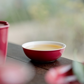 Carmine ชุดถ้วยชาเซรามิค หนัง Pu ขนาดเล็ก สไตล์จีน เรียบง่าย สําหรับโรงพยาบาล [A063]