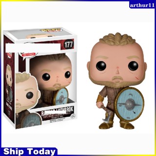 ตุ๊กตาฟิกเกอร์ Arthur Funko POP TV Vikings Ragnar Lothbrok ของเล่นสําหรับเด็ก