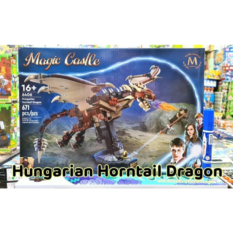 ตัวต่อโมเดล-no-6406-ชุด-magic-castle-hungarian-horntail-dragon-มังกรฮังกาเรี่ยน-จำนวน-671-ชิ้น