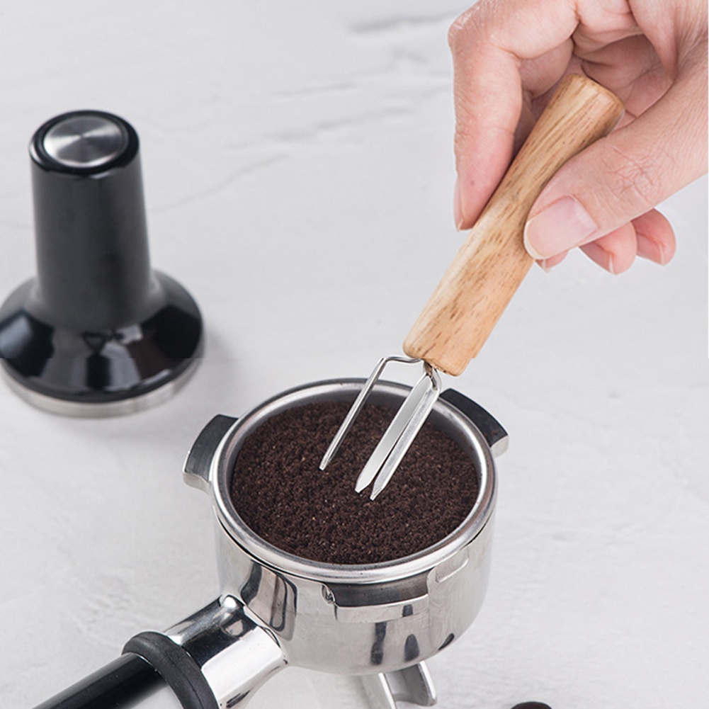 wdt-เครื่องมือ-espresso-coffee-stirrer-เข็มสแตนเลสด้ามไม้-เข็มกาแฟจำหน่าย-professional-barista-tool