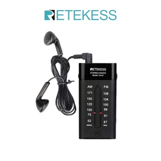 สินค้า Retekess TR107 แบบพกพามินิพ็อกเก็ตวิทยุ FM/AM ตัวชี้จูนสเตอริโอสนับสนุน BBS เมกะเบสพร้อมหูฟังสำหรับเดินจ๊อกกิ้งยิม