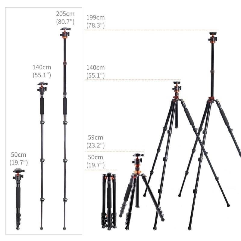 k-amp-f-concept-overhead-dslr-tripod-compact-aluminum-portable-travel-78-2m-vlog-ขาตั้งกล้อง-kf09-087v4