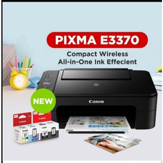 Multifunction Inkjet Printer ราคาประหยัด CANON Pixma E3370 Print Scan Copy + WiFI + หมึกแท้พร้อมใช้งาน 1 ชุด